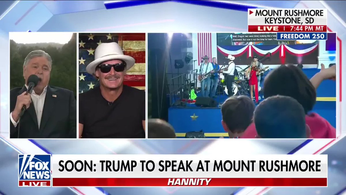 "It seems like one thing we can all come together on and share is just to be proud of our country." Kid Rock says patriotism shouldn't be political, arguing Americans should be able to celebrate the country regardless of their differences. Speaking with @seanhannityahead of America's 250th anniversary, the musician called the U.S. “the greatest country” and urged Americans to unite around their shared love of country. America250 Freedom 250