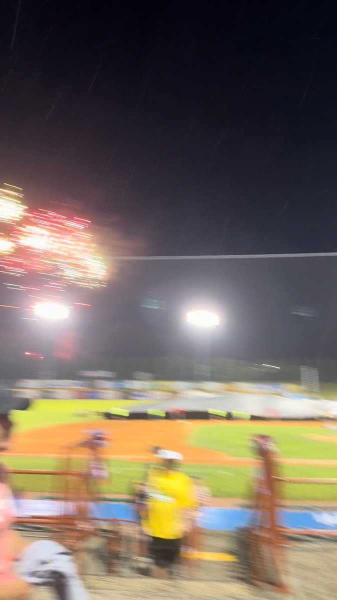 The @valleycats shared this dramatic video of a lightning strike during their fireworks Friday night.
