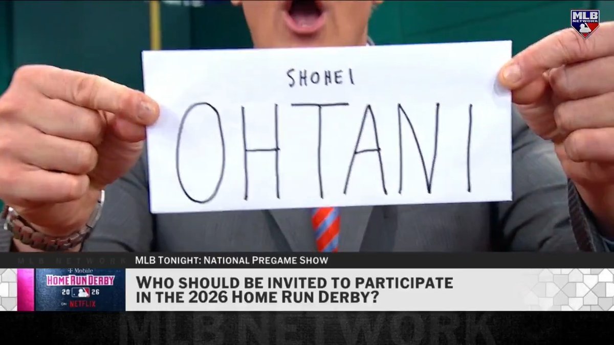 The #MLBTonight crew each send their final Home Run Derby invites to Shohei Ohtani 🤣 "We're begging. Please participate in the Home Run Derby."