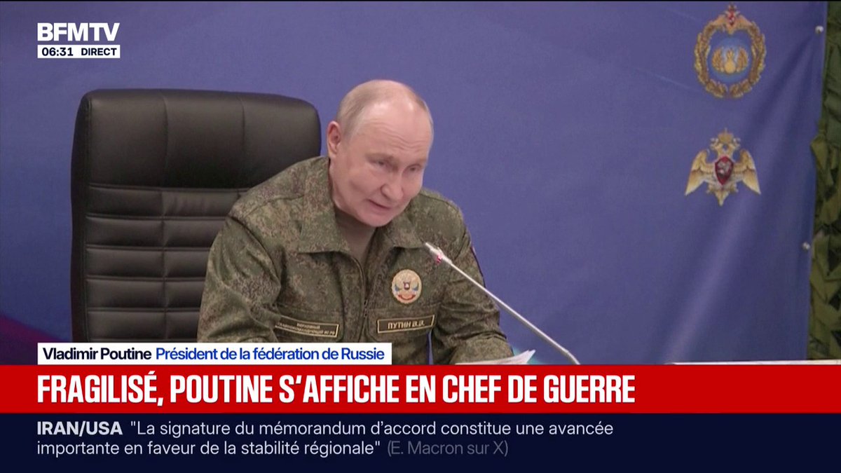 Guerre en Ukraine: fragilisé, Vladimir Poutine s'affiche en chef de guerre pour rassurer ses troupes