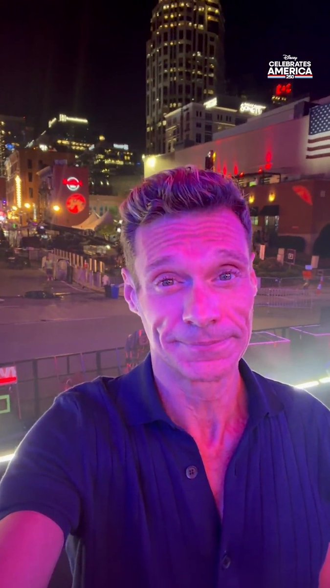 Ryan Seacrest is in Nashville, which means #DisneyCelebratesAmerica has begun! Watch the 24-hour event celebrating America’s 250th anniversary on ABC, Disney+, Hulu and ABC News Live.