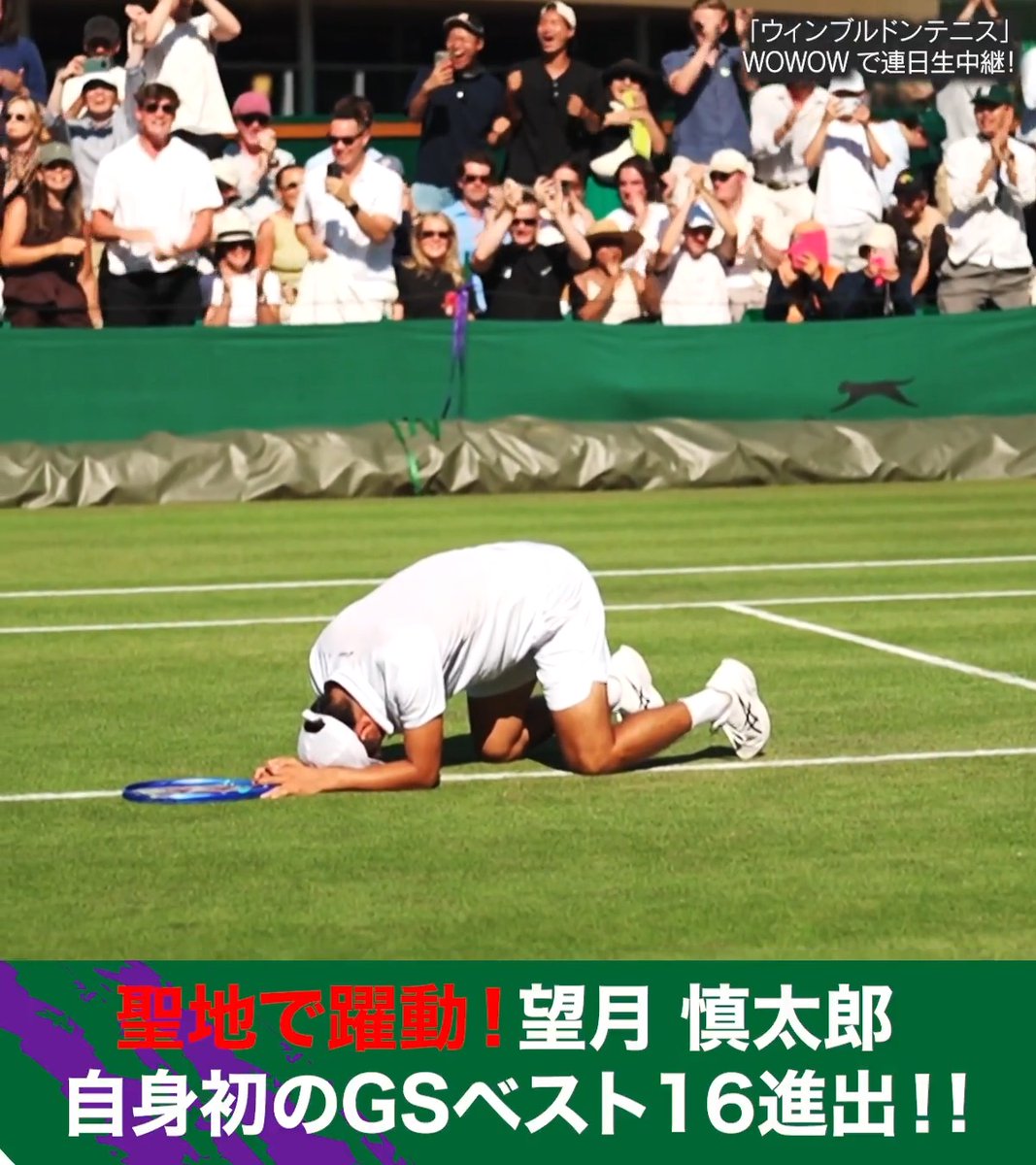 【ウィンブルドンテニス🇬🇧】 🚩大会第5日 #望月慎太郎 聖地で躍動! 自身初のグランドスラムベスト16進出🎾 #WOWOWでウィンブルドン #Wimbledon