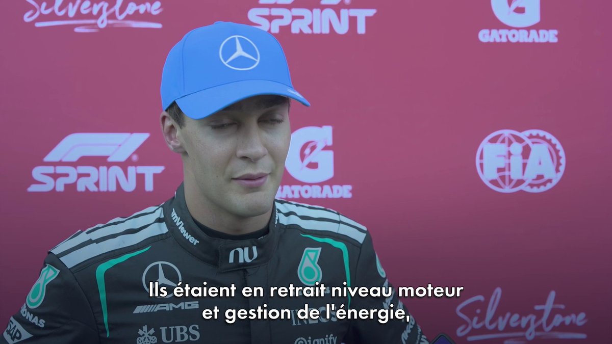 "Ferrari a dominé toute la journée. C’est une vraie surprise. Certaines choses n’ont pas de sens." La réaction de George Russell après la pole sprint d'Hamilton à Silverstone 👀🇬🇧 #F1 #BritishGP