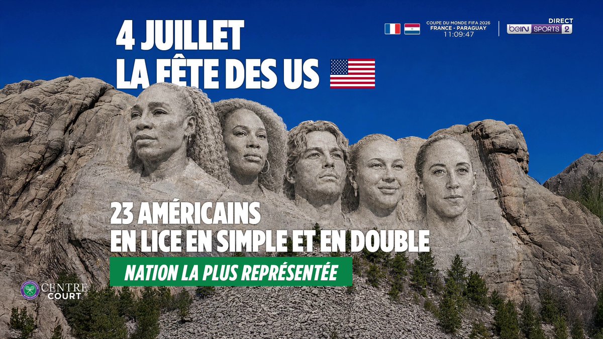 🏆🎾 #Wimbledon 🇺🇸 Les USA à l'honneur pour le 250ème anniversaire de l'indépendance américaine !