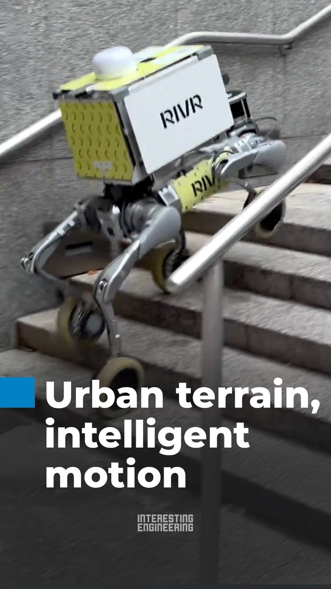 This little robot can deliver food and packages using its wheel-leg design, cameras, and LiDAR. 🎥 Amazon RIVR
