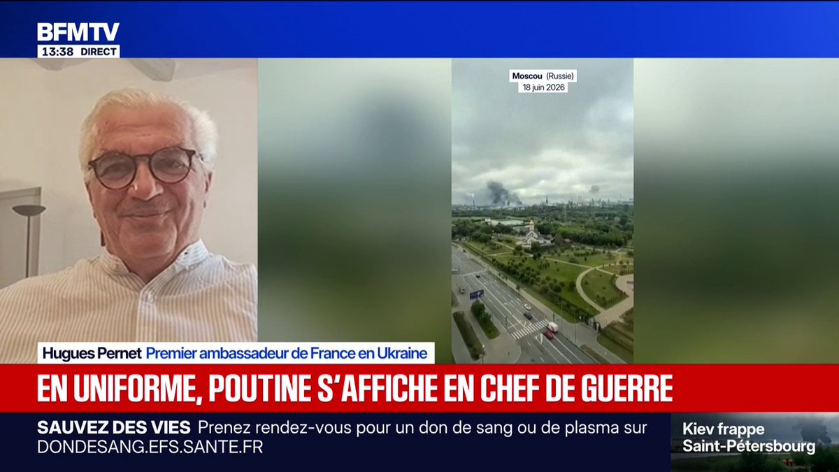 Valdimir Poutine en chef de guerre: "Le président qui se met en scène n'est pas flamboyant", estime Hugues Pernet, premier ambassadeur de France en Ukraine