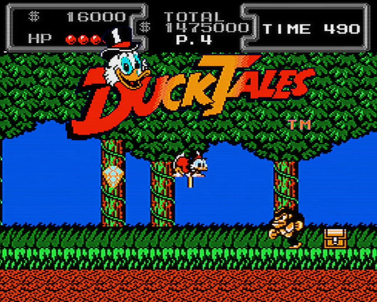 The DuckTales NES title theme is way too good. Obviously it's Mark Mueller's catchy cartoon composition, but Hiroshige Tonomura and Capcom worked absolute magic using the console's sound chip. Playing this game is such a fantastic way to spend a Saturday morning. #RetroGaming