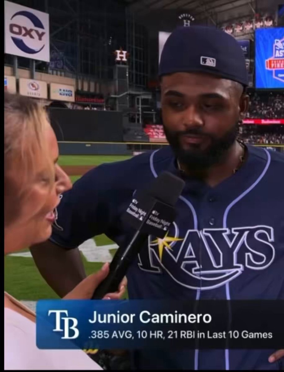 “Hey kid… the dream came true.” ❤️ - Junior Caminero, on what he’d tell his 10-year-old self after making history last week and then hitting his 10th HR in 10 games. I remember covering Junior’s MLB debut with the Rays, and watching him grow from one of MLB’s brightest prospects into one of its biggest stars has been such a privilege. And one thing that deserves just as much recognition: how impressive it is that he learned English at such a rapid rate this offseason. The fact that he steps into these live postgame interviews with such confidence while continuing to learn a second language should be applauded.