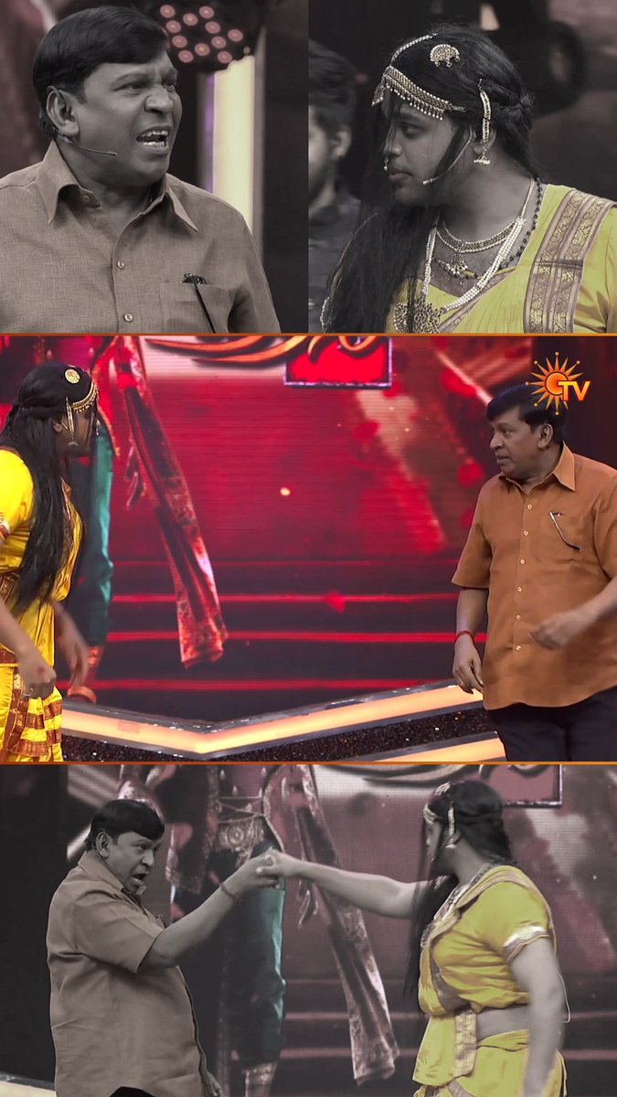Throwback to VJ Nikki as Chandramukhi and Vadivelu as Vettaiyan, recreating an unforgettable moment. #SunTV #SunTVThrowback #Chandramukhi #Vadivelu #VJNikki