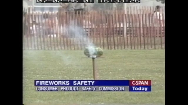 From 1996: US Consumer Product Safety Commission Firework Safety demonstration on a watermelon. #FireworksHurt #FourthofJuly
