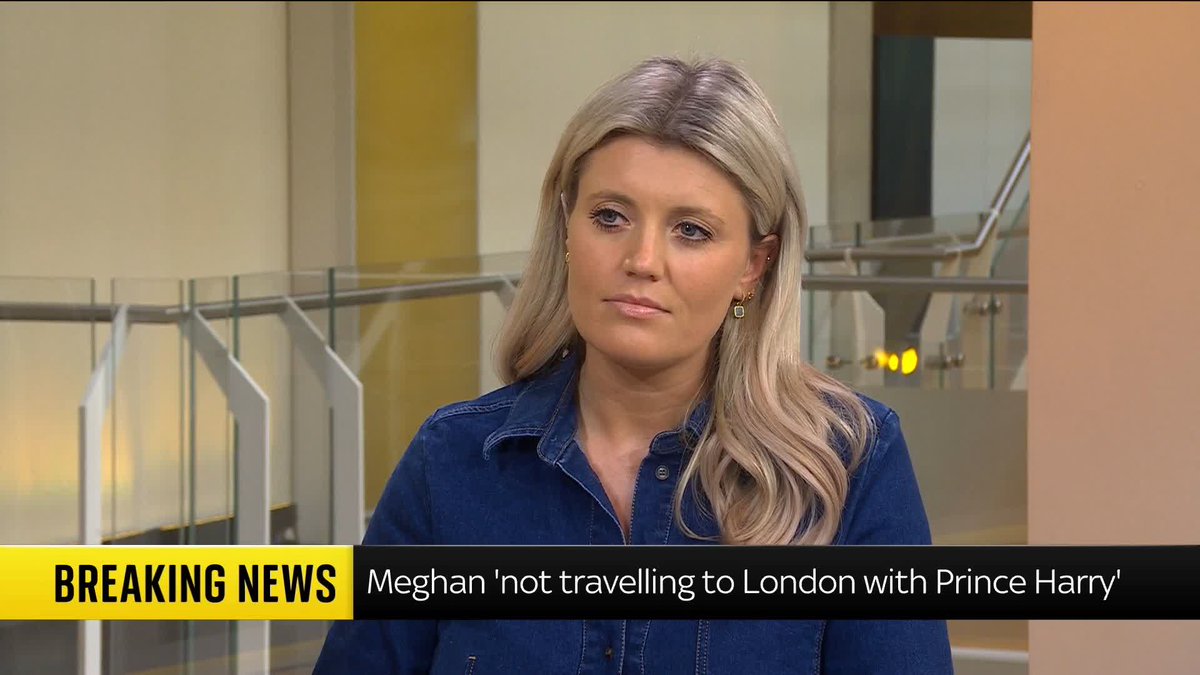 'There were reports last week that Prince Harry lost his request for police protection on this trip.' Mollie Malone has the latest, as Sky News understands that Prince Harry won't be accompanied by Meghan and their children when he visits London this month