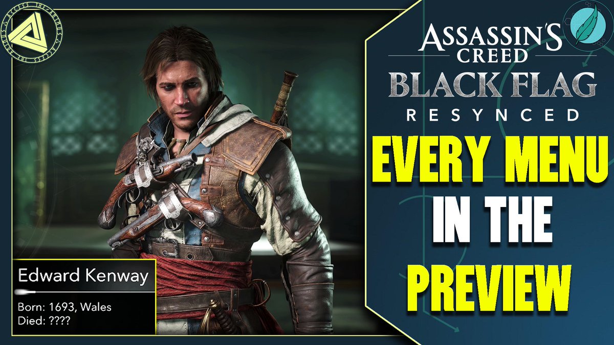 In our new video we are showing All the Menus of 🏴‍☠️ Assassin's Creed Black Flag Resynced 🏴‍☠️ as they appeared in the recent Preview, including 🔵 Inventory 🔵 Crafting 🔵 90+ Codex Pages [Spoilers!] 🔵 Map + Quest Log 🔵 Tech Menus 🔵 Accessibility 🚨 These may not represent the final version of the menus in the game!