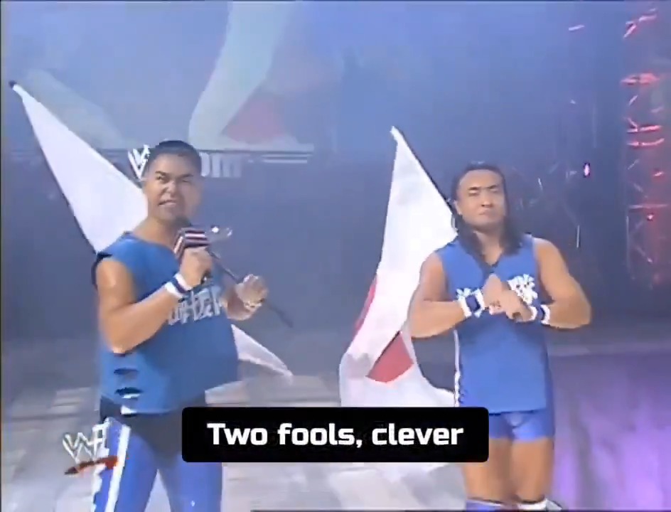 WWE literally told these Japanese wrestlers to move their lips... but not say a single word. I still can't believe they actually dubbed their voices 😭 GUESS who were doing the dubbing.