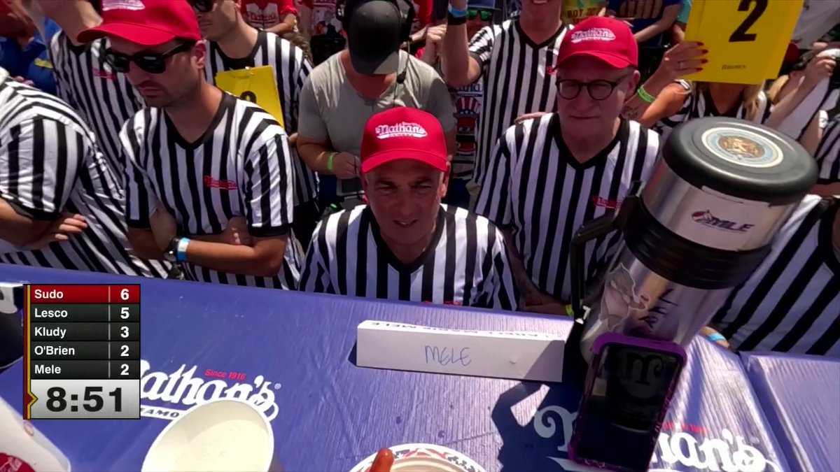 The hat cam at the Nathan's Hot Dog Eating Contest is elite 🔥