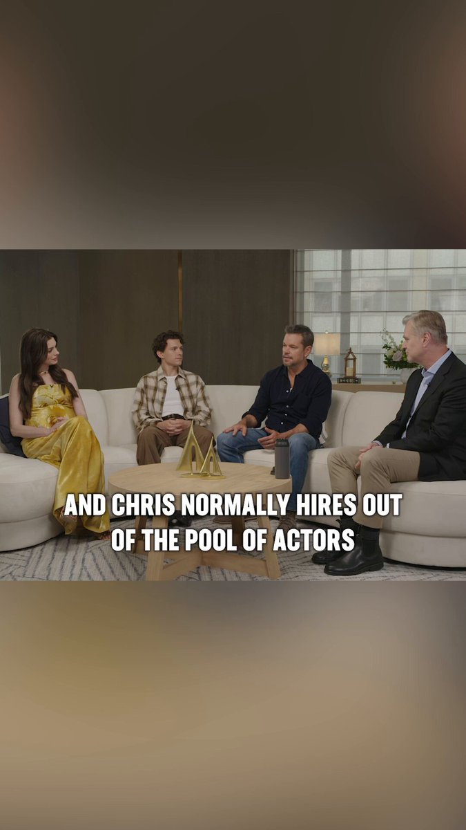 The way Matt Damon rattles off every lead actor Nolan has worked with reminds me of the scene in Good Will Hunting when Will lists off his 12 made-up brothers. Also love how Nolan trolls him here, too 🤣 - via Fandango #TheOdyssey