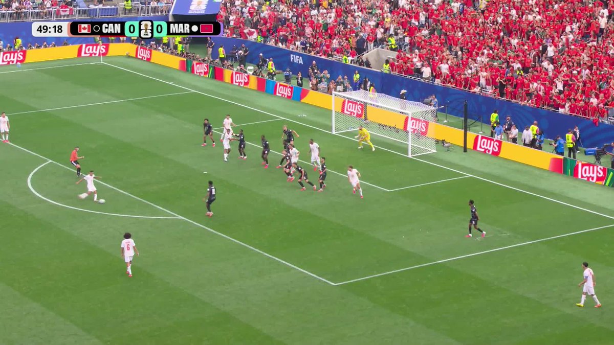 MOROCCO OPENS THE SCORING! Azzedine Ounahi with the brilliant first time finish to make it 1-0.