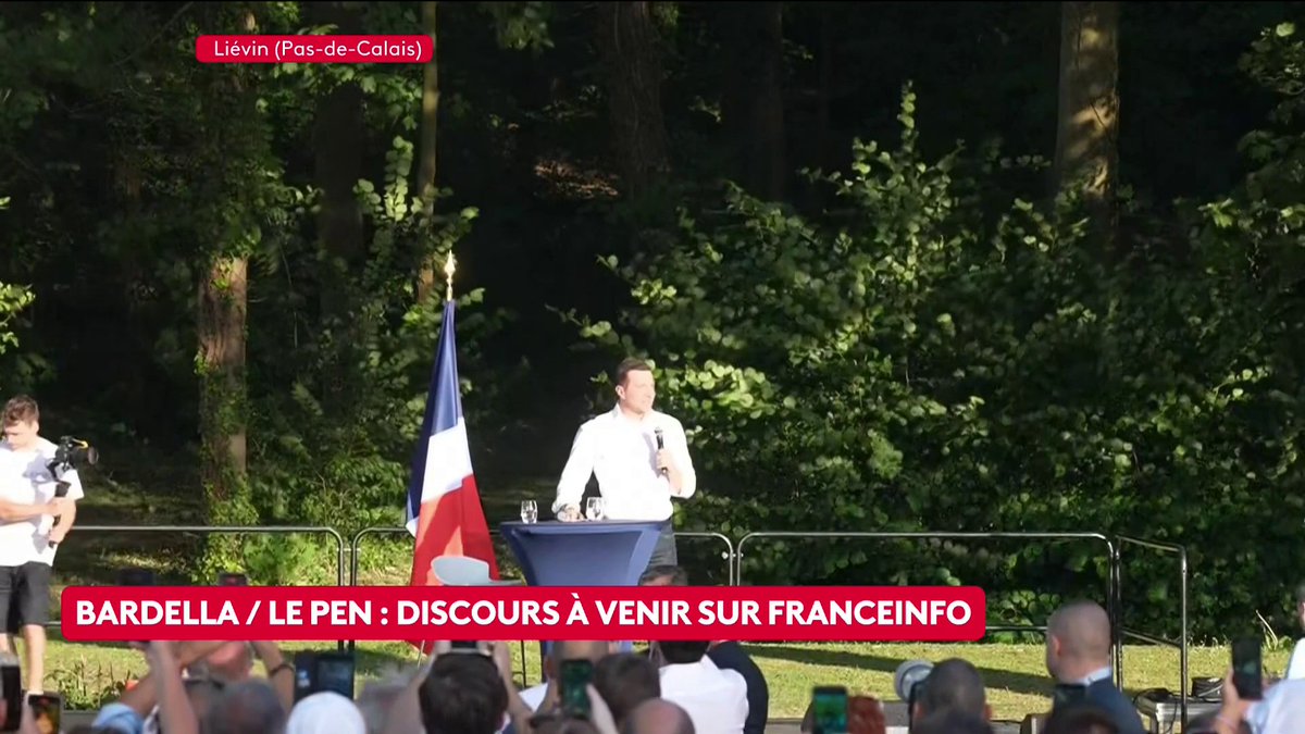 🔴 DIRECT. Jordan Bardella s'exprime depuis Liévin : "Dans dix mois, Emmanuel Macron s'en va. [...] Notre peuple travailleur, notre peuple fatigué, mais notre peuple jamais fataliste, est prêt au changement", lance le président du Rassemblement national. #canal16