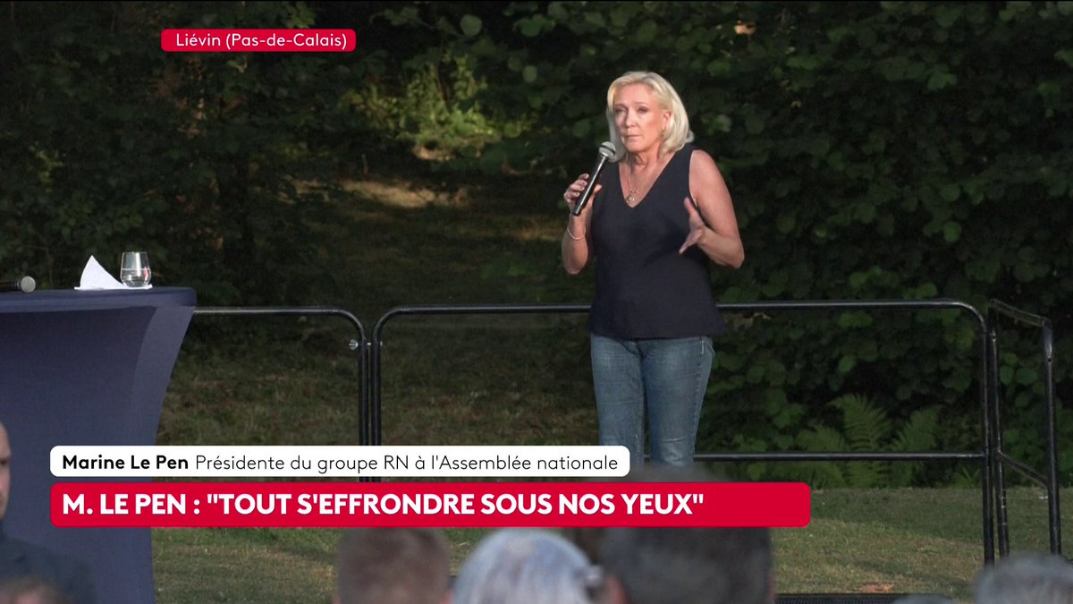 🔴 DIRECT. Marine Le Pen s'exprime depuis Liévin : "Ce n'est pas parce que nous avons de bons sondages qu'il faut aller à l'élection en sifflotant. Au second tour, nous savons pertinemment que nous nous retrouverons face à la coalition des incapables", prévient-elle. #canal16