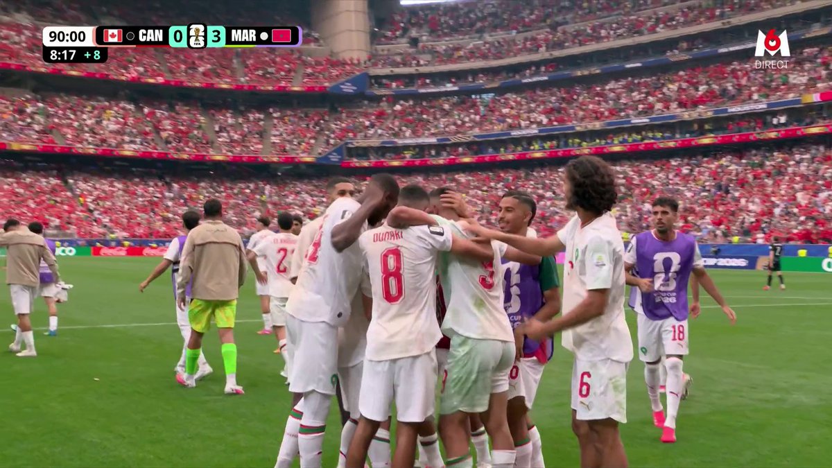 Sur un nouveau contre marocain, Rahimi inscrit le troisième but et envoie le Maroc en quarts avec la manière ⚽️ Le Maroc mène 3-0. Suivez le match sur M6 et M6+ #CDM2026 #FIFAWorldCup #MARCAN