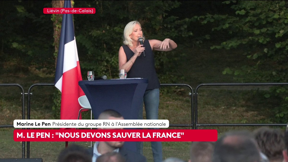 🔴 DIRECT. Marine Le Pen s'exprime depuis Liévin : "Amis, si tu tombes, un ami sort de l'ombre à ta place", conclut la présidente du groupe Rassemblement national à l'Assemblée nationale en citant le Chant des partisans. #canal16