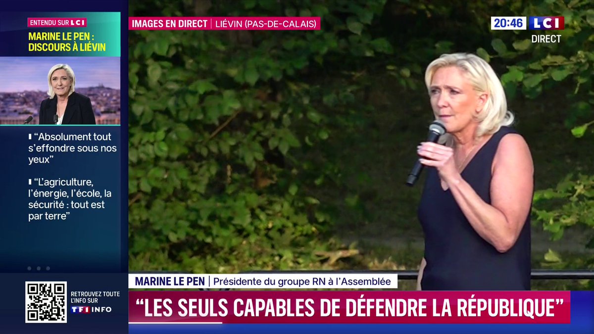 đŁïž "Si la justice mâinterdit de me prĂ©senter Ă la prĂ©sidentielle, alors, câest avec une grande Ă©nergie moi aussi, une grande conviction et une grande confiance que je soutiendrai Ă©videmment tous les jours et jusquâĂ sa victoire, la candidature de Jordan Bardella": Marine Le Pen