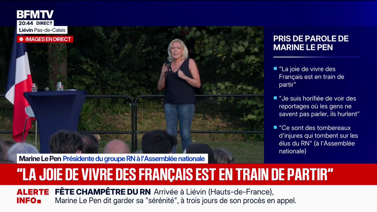 "Il faut lutter de toutes nos forces contre une violence qui devient dans certains quartiers, endémique", estime Marine Le Pen