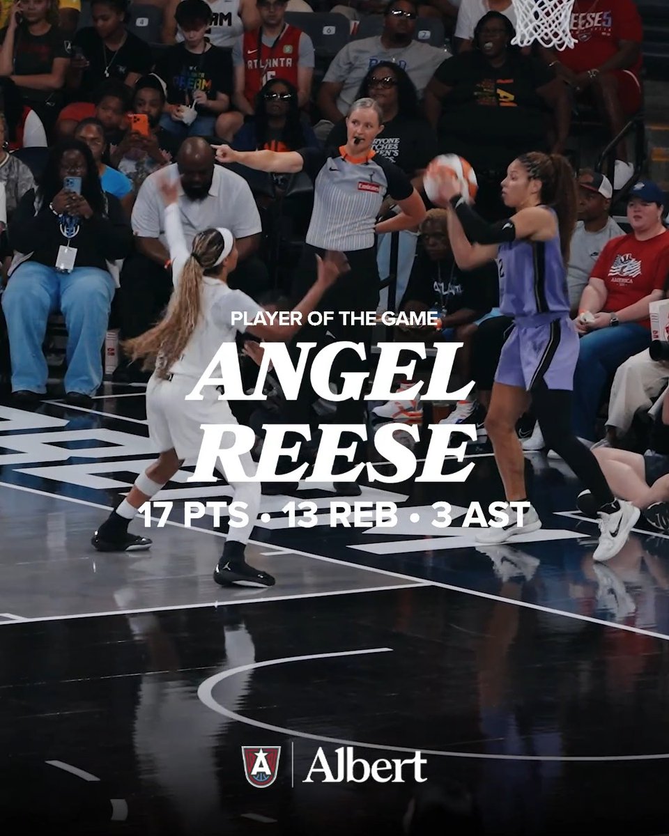 Grit. Hustle. Toughness. Angel Reese brought it all to today's matchup and is your Albert Player of the Game.
