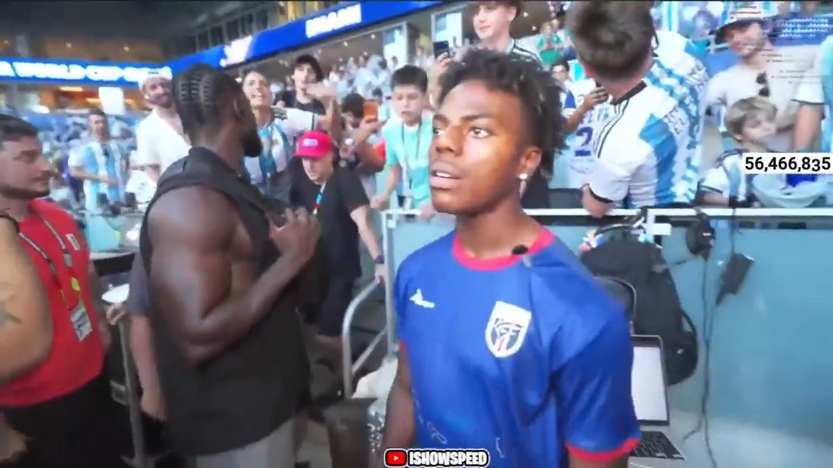 Argentinian fan shouts "N****, go home!" at iShowSpeed during the World Cup match in Miami