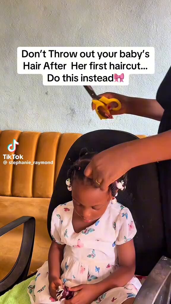 You cut your baby’s hair after she clocked 1yr then use her hair to do wig for her , your reason is because google told you it signify shedding of impurity from the womb?😭😭😹
