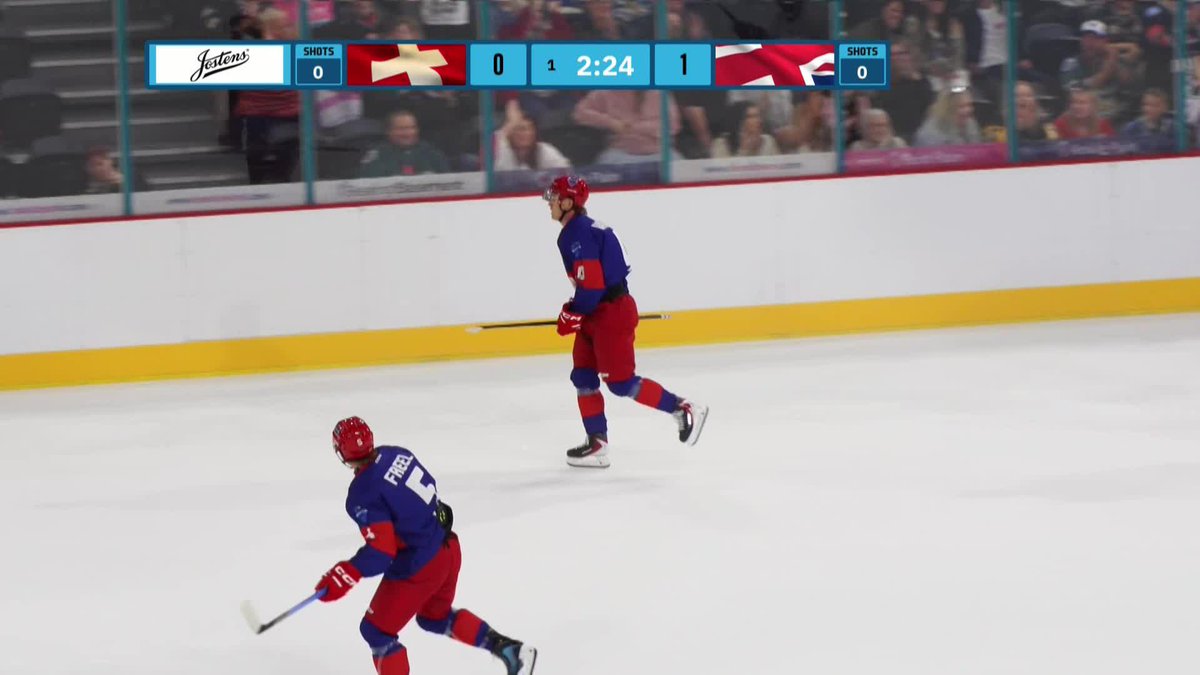 Josh Waller gives GB the lead over Switzerland with an outstanding goal! 🇬🇧 "Guildford Flames fans know that well!" 🔥