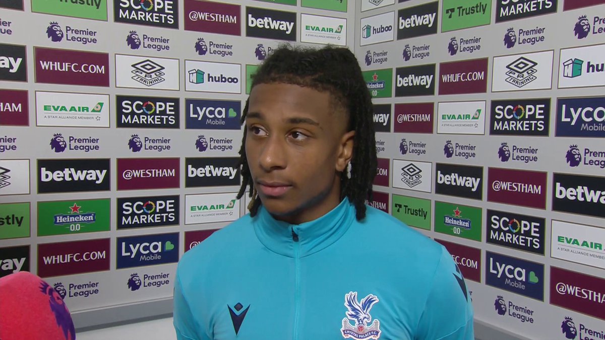 📆 𝗧𝗛𝗥𝗢𝗪𝗕𝗔𝗖𝗞: In 2022, a 20-year old Michael Olise scored Crystal Palace's 94th minute winner in the Premier League against West Ham. This was his post-match interview. A man of few words.