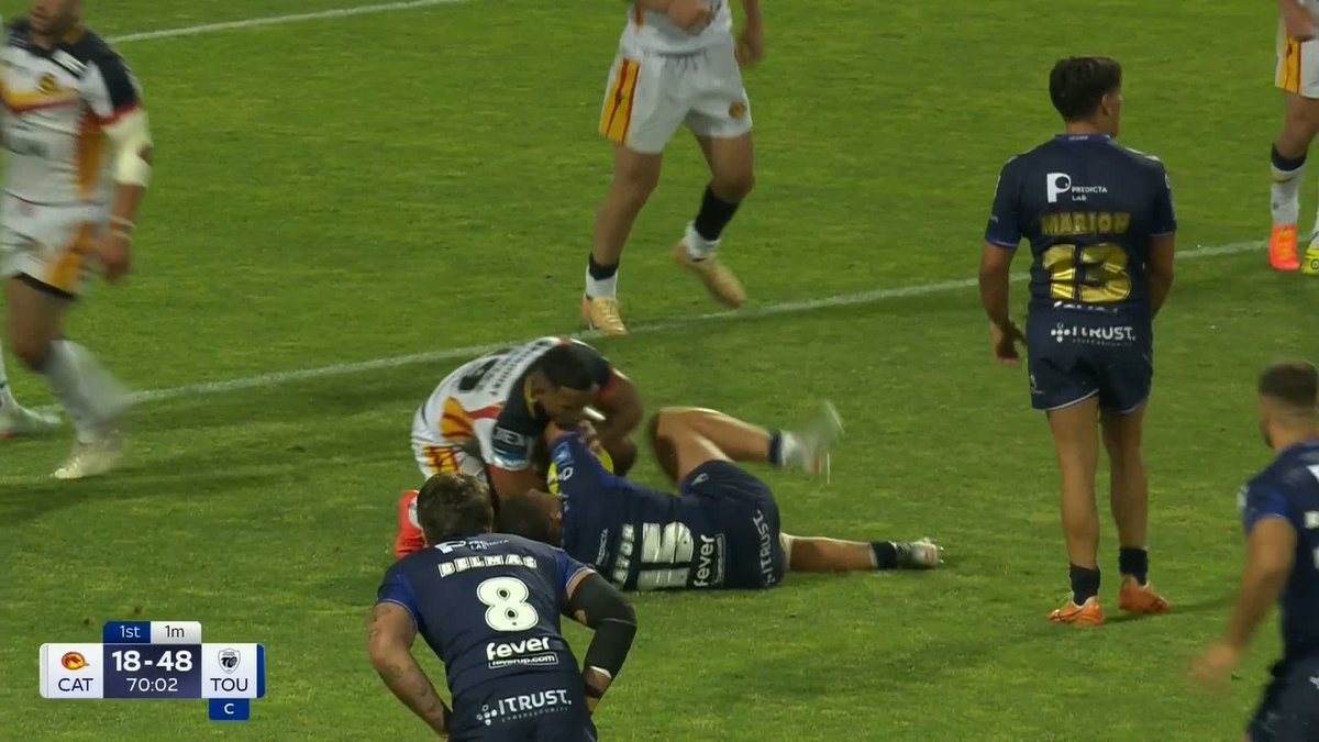 "Try time again for Mathieu Jussaume!" Toulouse Olympique make it to the 50 mark against the Catalans Dragons 🫣