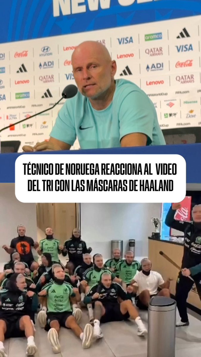 "SON COSAS QUE SERÁN RECORDADAS DESPUÉS DEL MUNDIAL" 🇧🇻 ❤️ El técnico de Noruega sobre el video de México haciendo al famoso 'Remo Vikingo' con las máscaras de Haaland.