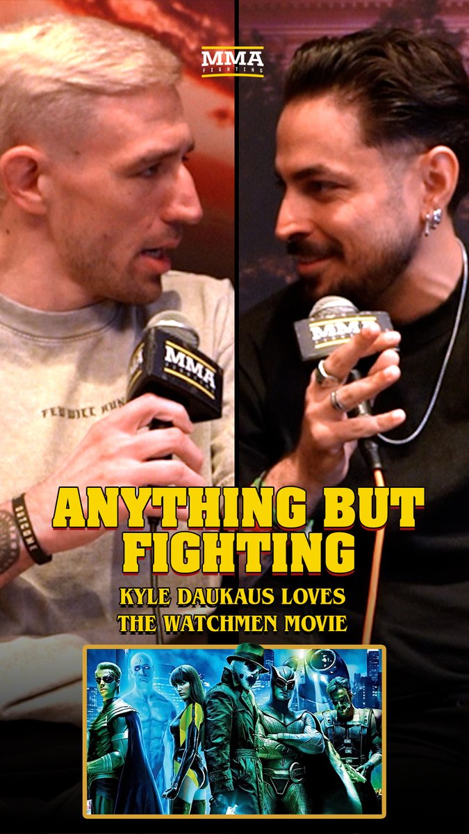 So Kyle Daukaus and I discovered we both have Doctor Manhattan tattoos, so you know we had to sit down and talk a bit of Watchmen on #AnythingButFighting We definitely have to do this again when he's not deep into a weight cut Watch our full chat on MMA Fighting's YouTube page