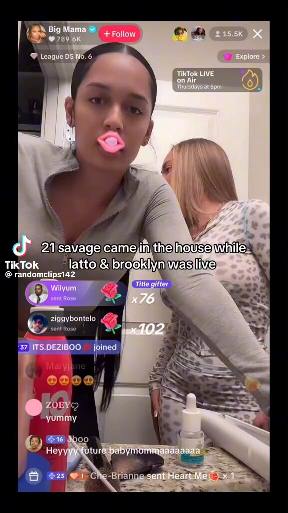 21 savage came in the house while Latto &amp; Brooklyn was live😳👀