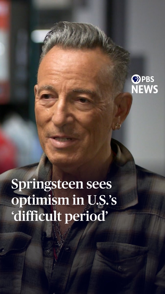 Bruce Springsteen says that while the United States is currently in "a very dangerous moment," the nation has faced other turbulent times. "I think we're going through a very, very difficult period," he told Geoff Bennett (Geoff Bennett). "But I tend to remain realistically optimistic that the country will pull out of it, and something new will be born from it that is good." "Bruce Springsteen: Finding America in Song" is a PBS News special exploring Bruce Springsteen’s extraordinary career, his lasting impact on American music, and the opening of the Bruce Springsteen Center for American Music at Monmouth University. See more from the special on the PBS News website.