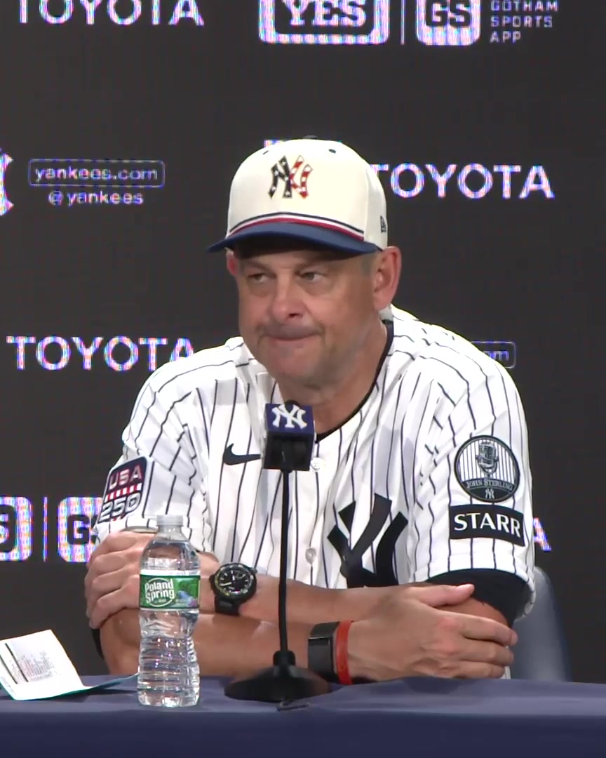 "I'm going to take Goldy against the lefty there, with two outs, with them loaded" Aaron Boone talks about pinch-hitting Paul Goldschmidt for Trent Grisham in the sixth inning: