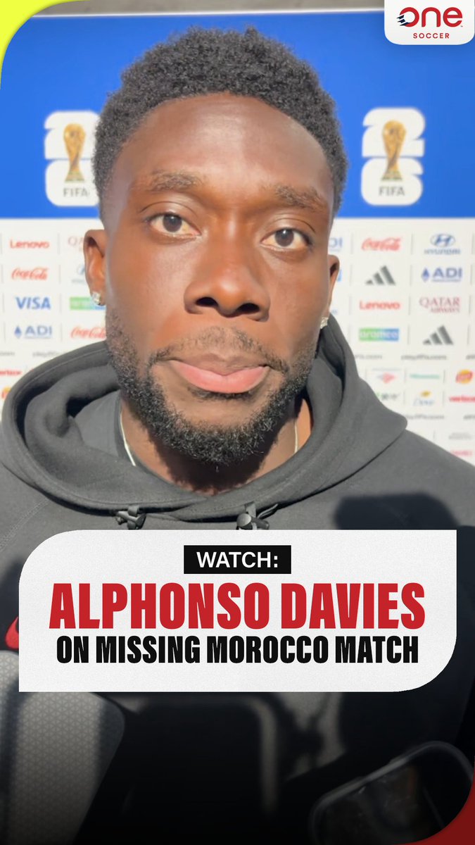 Alphonso Davies speaks with OneSoccer's Kristian Jack about why he missed CanMNT 🇨🇦 vs. Morocco 🇲🇦 🎙️ "Jesse asked if I feel 100%... and I told him no, to be honest. "I don't want to be a burden on the team or on the pitch not giving my all... but it's an injury where you can't take any risk."