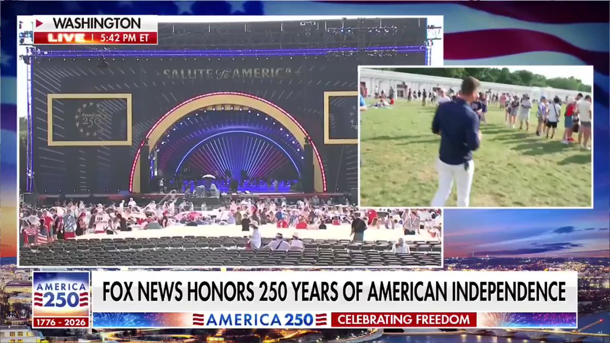 Thousands packed the National Mall for the America250 celebration, with some traveling from across the country to be part of the historic event. As crowds stretched for nearly a mile waiting to hear President Trump speak, FOX News' Bill Melugin spoke with attendees from Florida, Alaska and Pennsylvania, who said they came to celebrate America's 250th anniversary, honor veterans and witness the military flyovers.