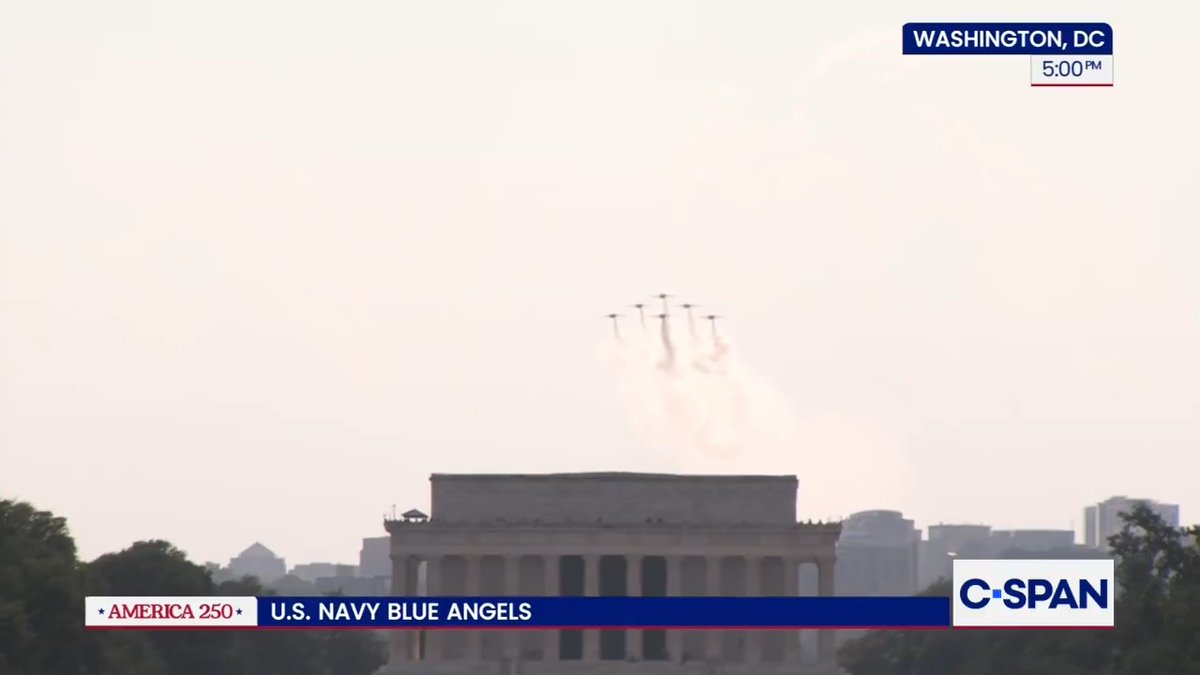 America 250: Blue Angels demonstration over the National Mall in Washington, DC.