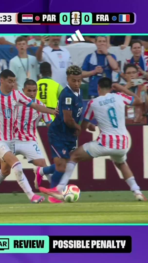 Désiré Doué goes down after this challenge in the box 👇 After a closer look, the referee points to the spot ⚽ 📺 Stream #FIFAWorldCup2026 on DStv: