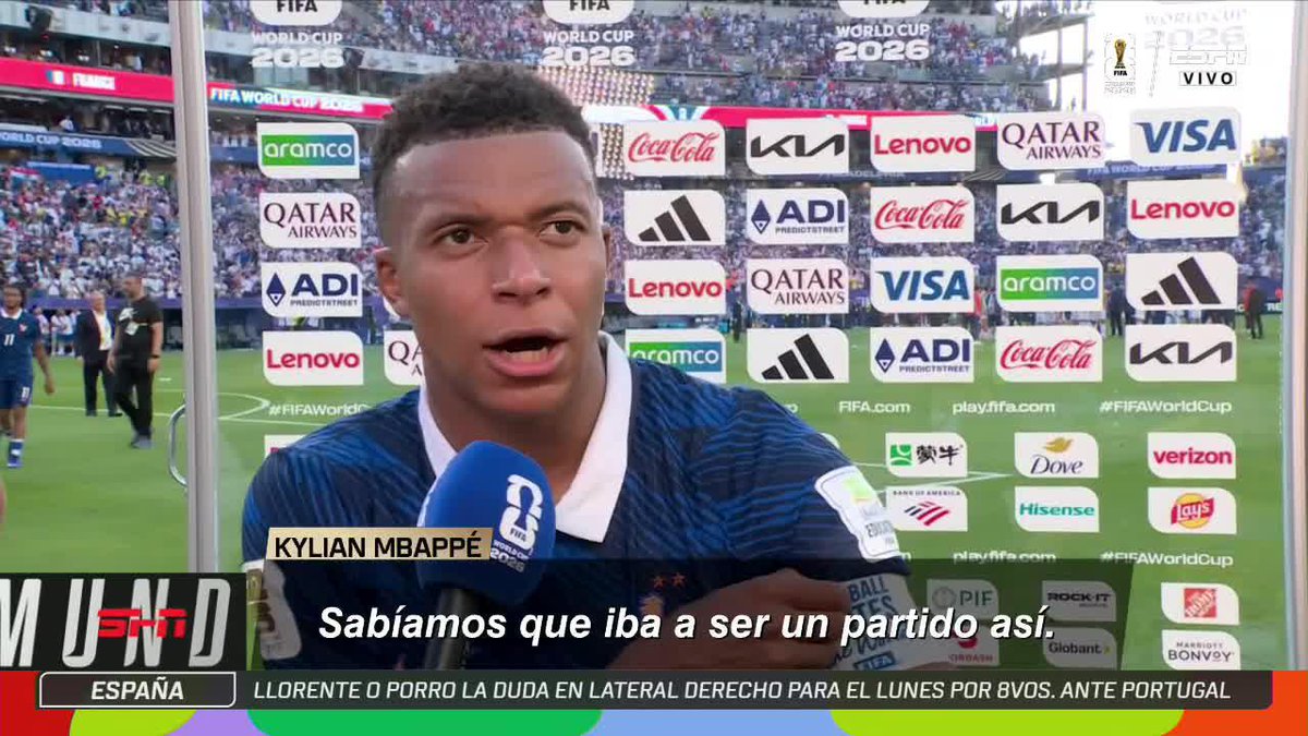 "ELLOS PENSABAN QUE SOLO ÍBAMOS A HACER LINDAS JUGADAS PERO TAMBIÉN SABEMOS JUGAR EL FÚTBOL SUCIO" Las declaraciones de Kylian Mbappé tras la clasificación de Francia. ⚽ #ESPNMundial 📺 Mira los mejores partidos de la #FIFAWorldCup por ESPN, en el Plan Premium de #DisneyPlus