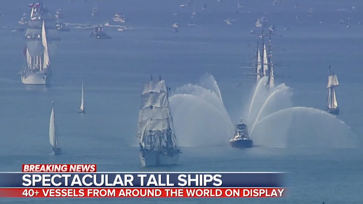 In one of the most spectacular sights on this Fourth of July, a parade of tall ships sailed up the Hudson River in New York City in the largest maritime parade in modern history. @RachelvScott reports with a birds eye view from the rigging.