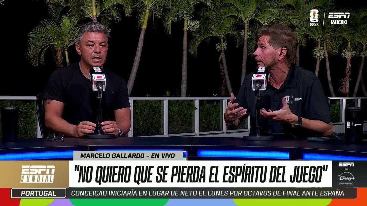 🗣️ "EN EL FÚTBOL EUROPEO NO HAY AGRESIVIDAD" Marcelo Gallardo explicó la diferencia cultural entre el fútbol sudamericano y el europeo. ⚡ #ESPNMundial 📺 Mira los mejores partidos de la #FIFAWorldCup por ESPN, en el Plan Premium de #DisneyPlus