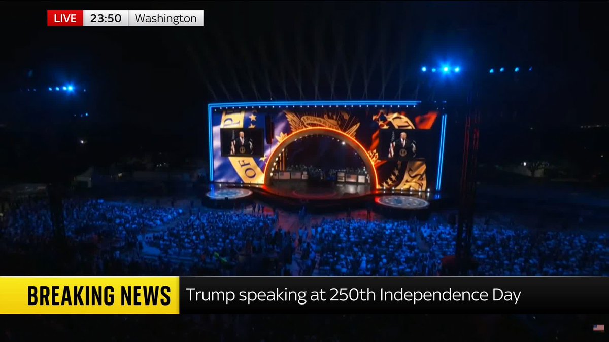 "The spirit of 1776 still lives within us all." U.S. President Donald Trump says the country is entering 'the dawn of a golden age' as he promises the 'best is yet to come' for the country. Read the latest 🔗 📺 Sky 501, Virgin 602, Freeview 233