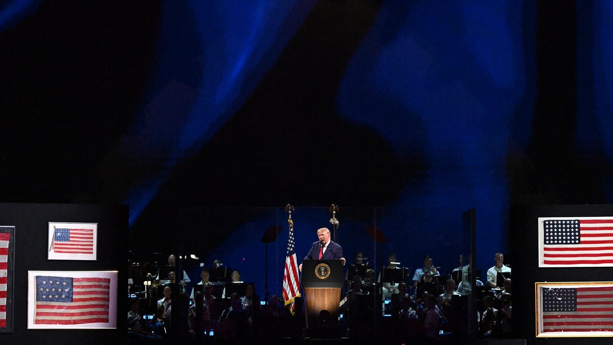 "This is an evening for the ages." President Donald Trump delivered remarks at the National Mall to mark the country's 250th anniversary. Read more at: