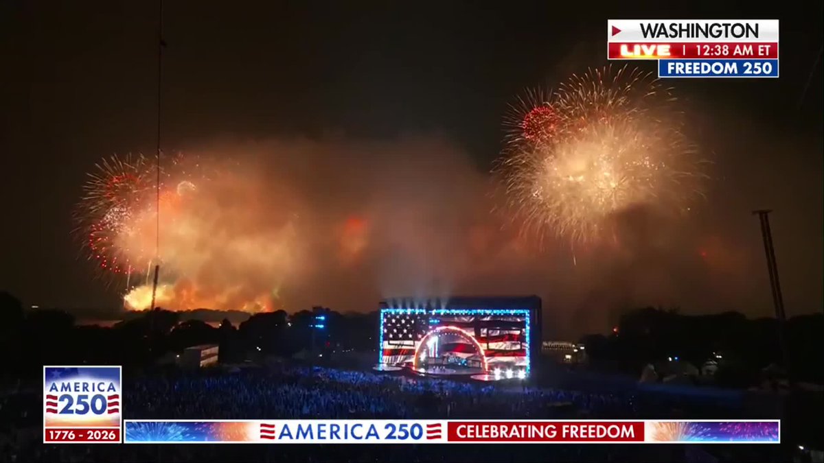 The largest Independence Day fireworks display in U.S. history builds to a breathtaking finale as fans erupt in pure excitement.