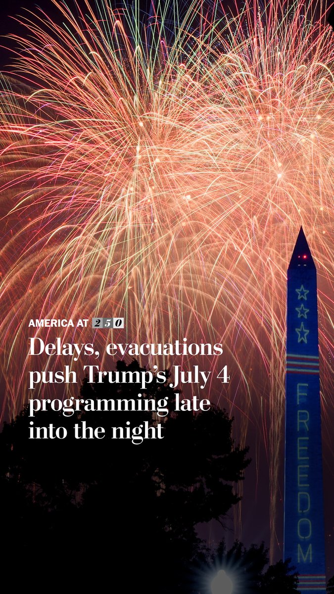 President Trump celebrated the 250th anniversary of America’s independence with over 850,000 fireworks after heat and lightning prompted evacuations from the National Mall.