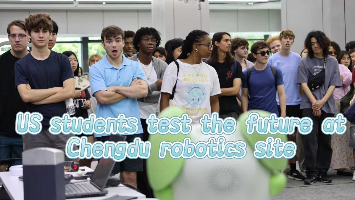 A group of 77 students from leading US universities are in Chengdu for an academic and cultural exchange program. One stop on their trip takes them to a local humanoid robotics company, where they test robots and speak with engineers working on embodied AI.