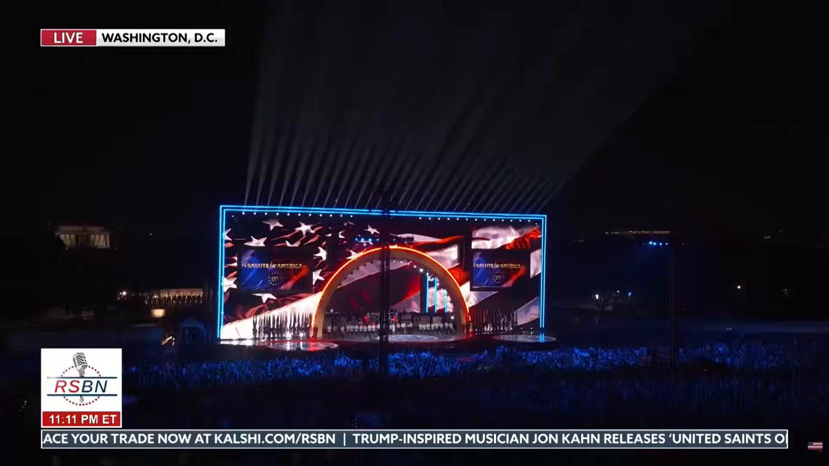 Moments before President Trump takes the stage, Lee Greenwood performs God Bless the U.S.A. as America celebrates its 250th birthday. #GodBlessTheUSA #4thOfJuly #IndependenceDay Freedom 250